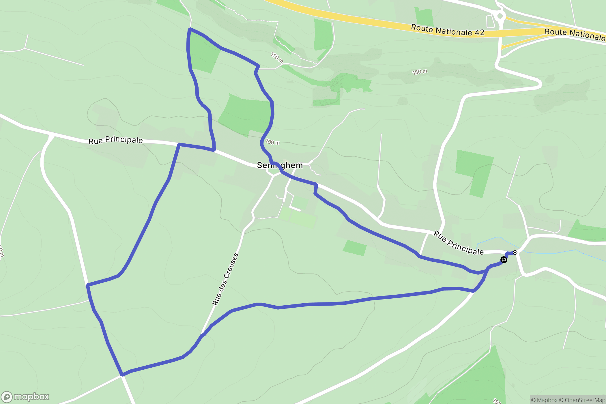 Seninghem : carte du parcours de randonnée - France