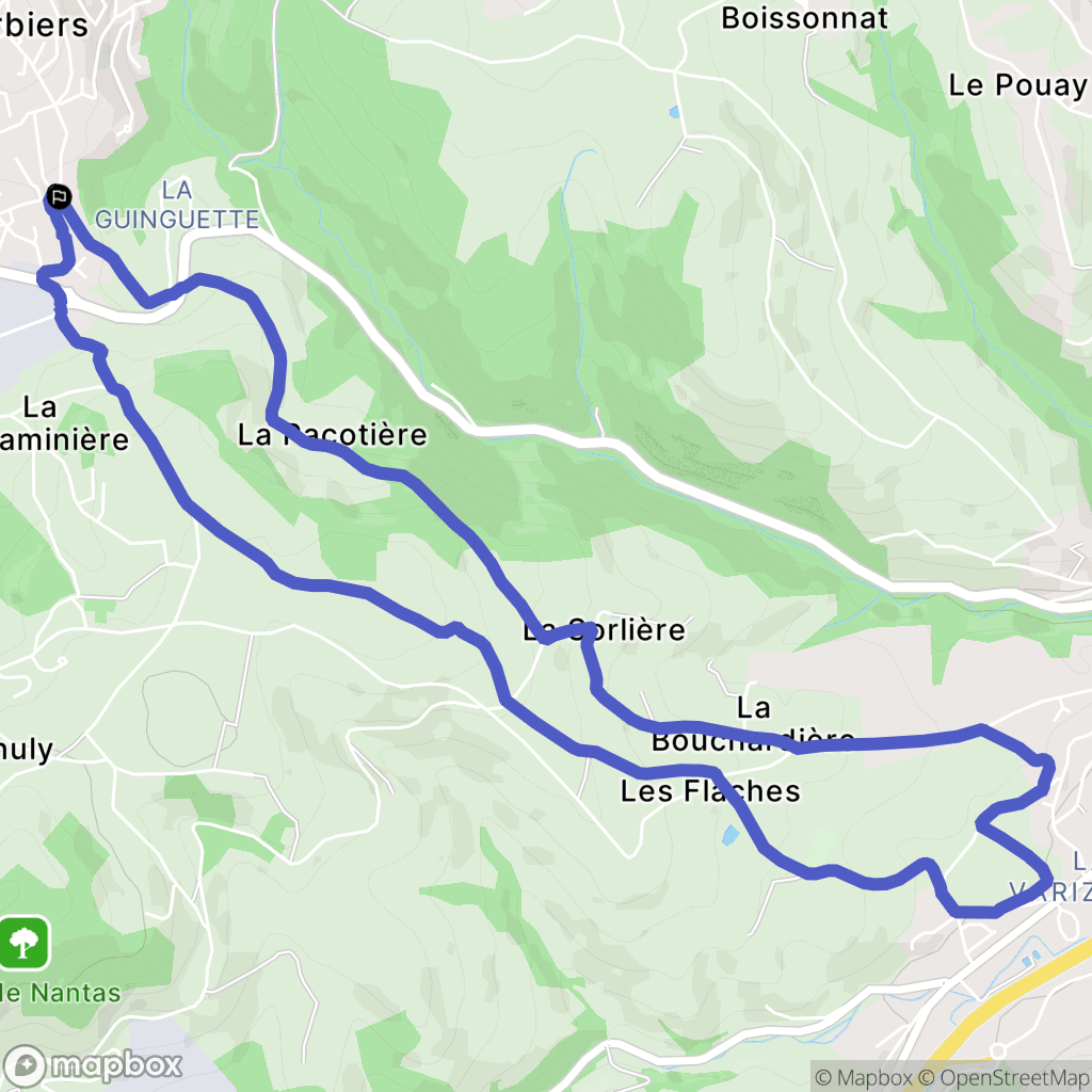 Sorbiers : carte du parcours de randonnée - France