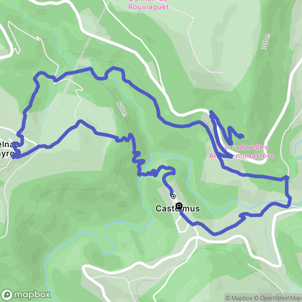 Castelnau-Pégayrols : carte du parcours de randonnée - France