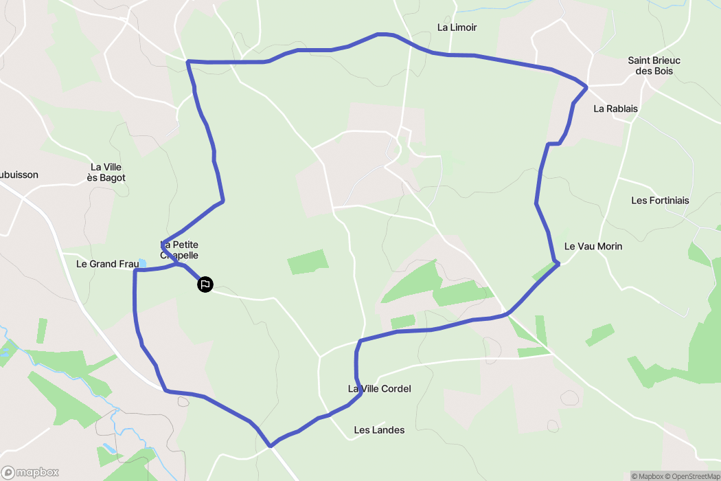 Merdrignac : carte du parcours de randonnée - France
