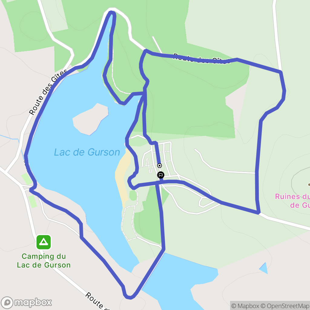 Carsac-de-Gurson : carte du parcours de randonnée - France
