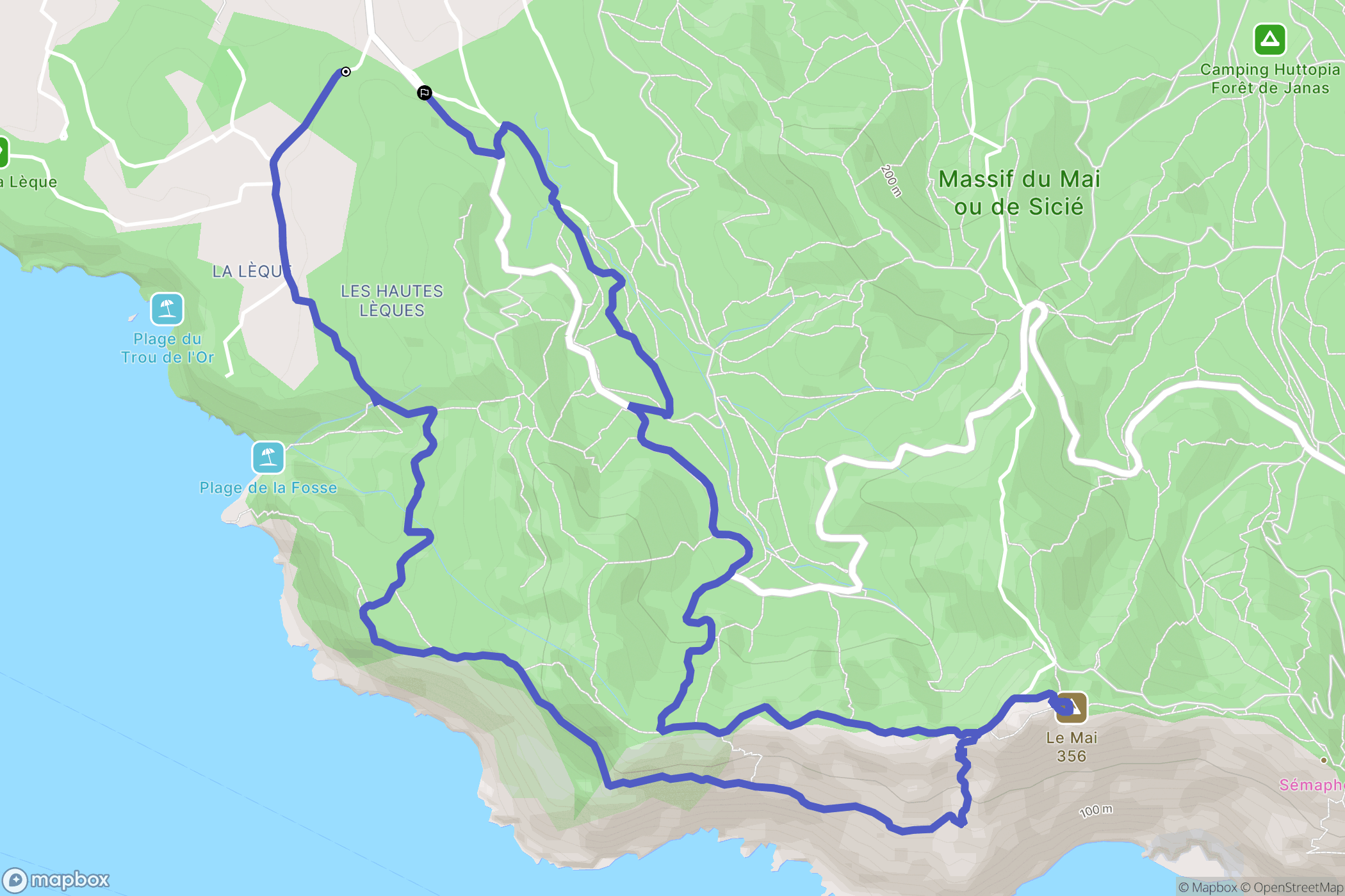 Six-Fours-les-Plages : carte du parcours de randonnée - France