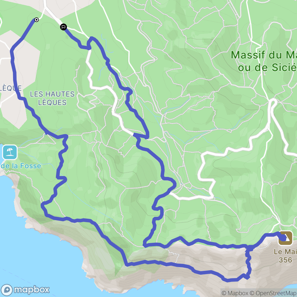Six-Fours-les-Plages : carte du parcours de randonnée - France