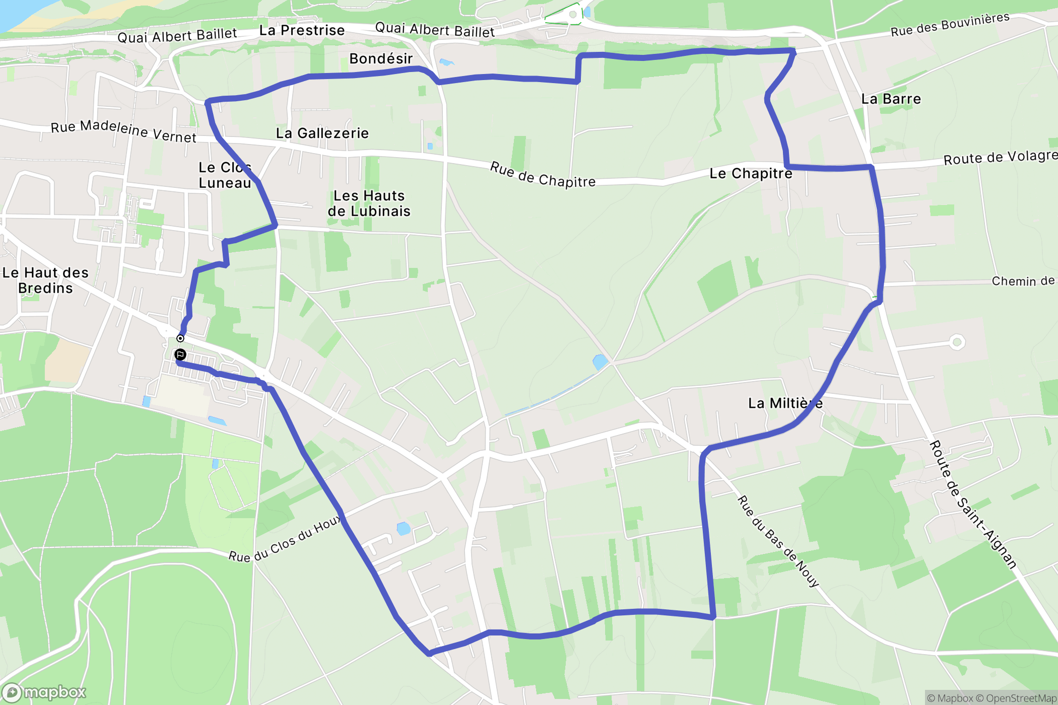 Montlouis-sur-Loire : carte du parcours de randonnée - France