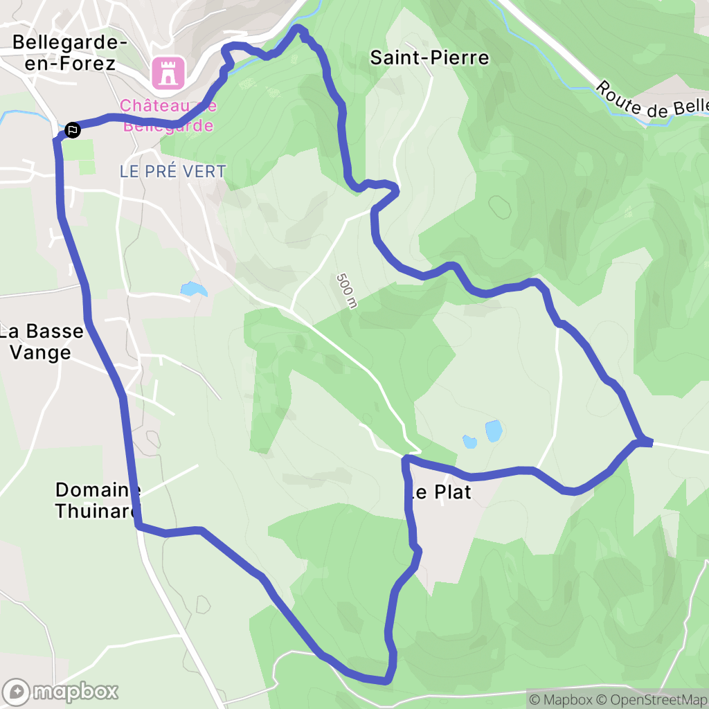Bellegarde-en-Forez : carte du parcours de randonnée - France