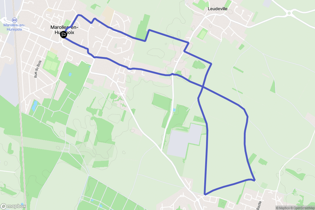 Marolles-en-Hurepoix : carte du parcours de randonnée - France