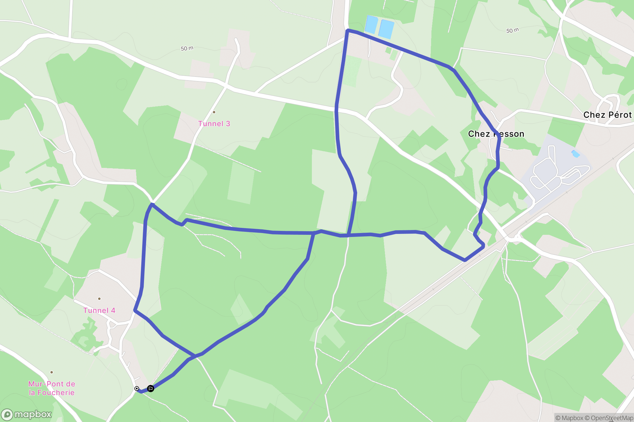 Le Douhet : carte du parcours de randonnée - France