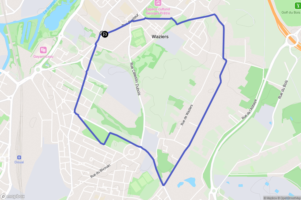 Waziers : carte du parcours de randonnée - France