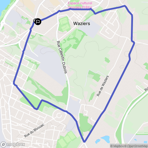 Waziers : carte du parcours de randonnée - France