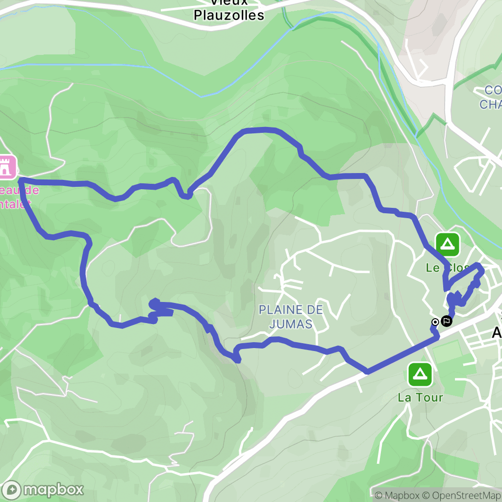 Saint-Ambroix : carte du parcours de randonnée - France
