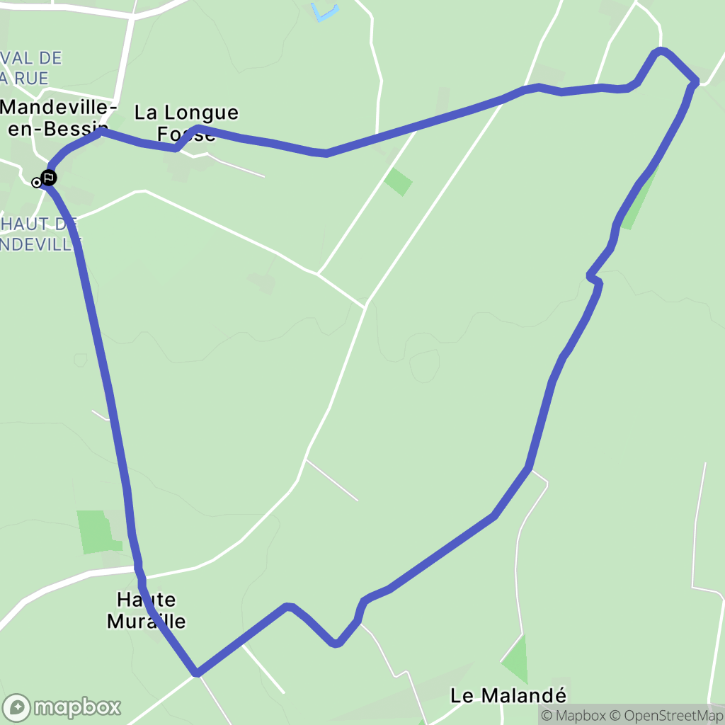 Mandeville-en-Bessin : carte du parcours de randonnée - France
