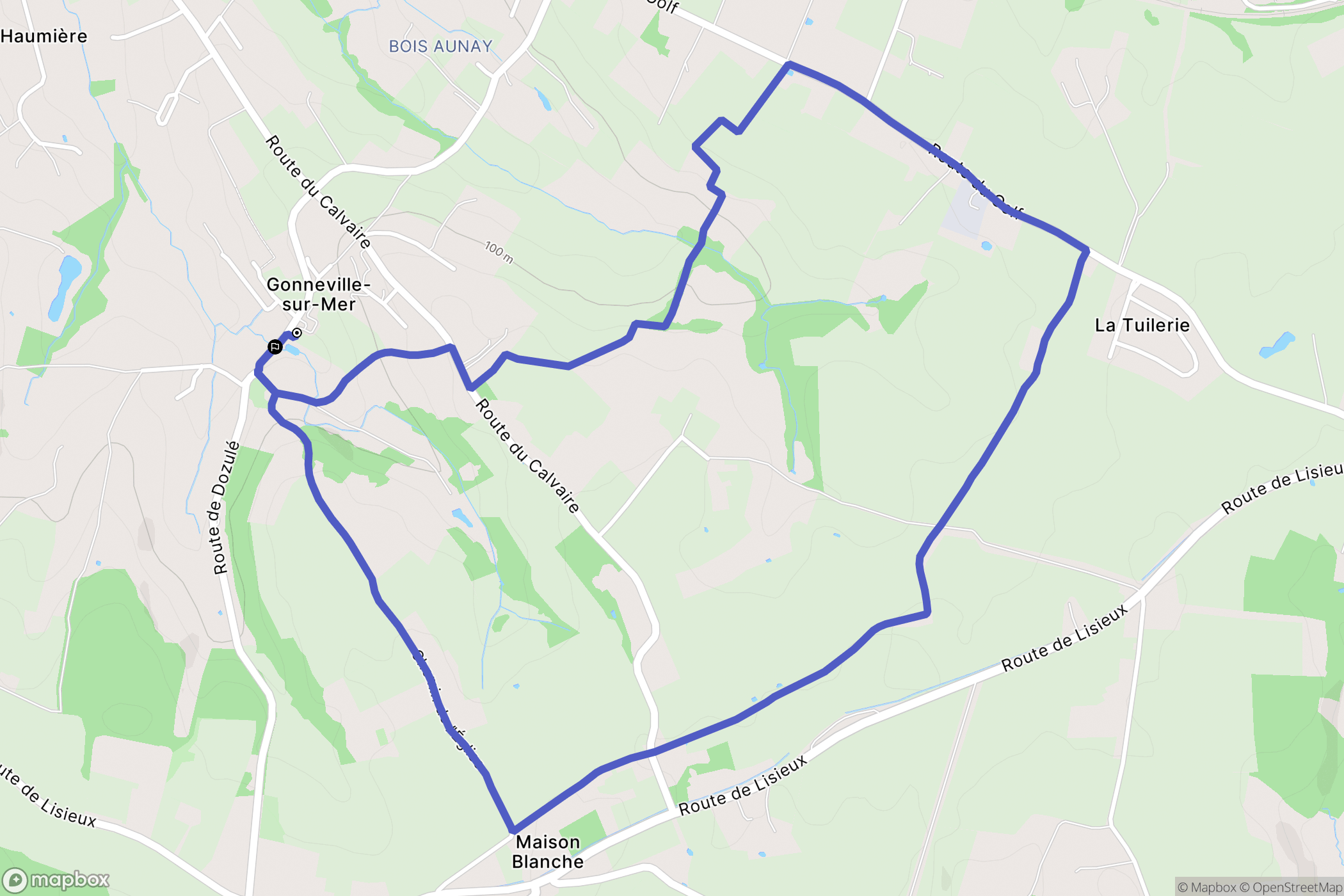 Gonneville-sur-Mer : carte du parcours de randonnée - France