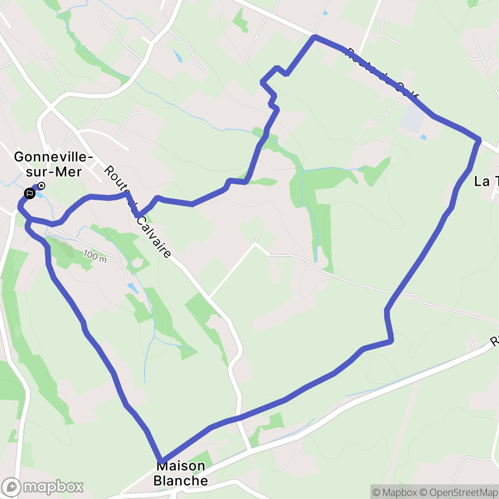 Gonneville-sur-Mer : carte du parcours de randonnée - France