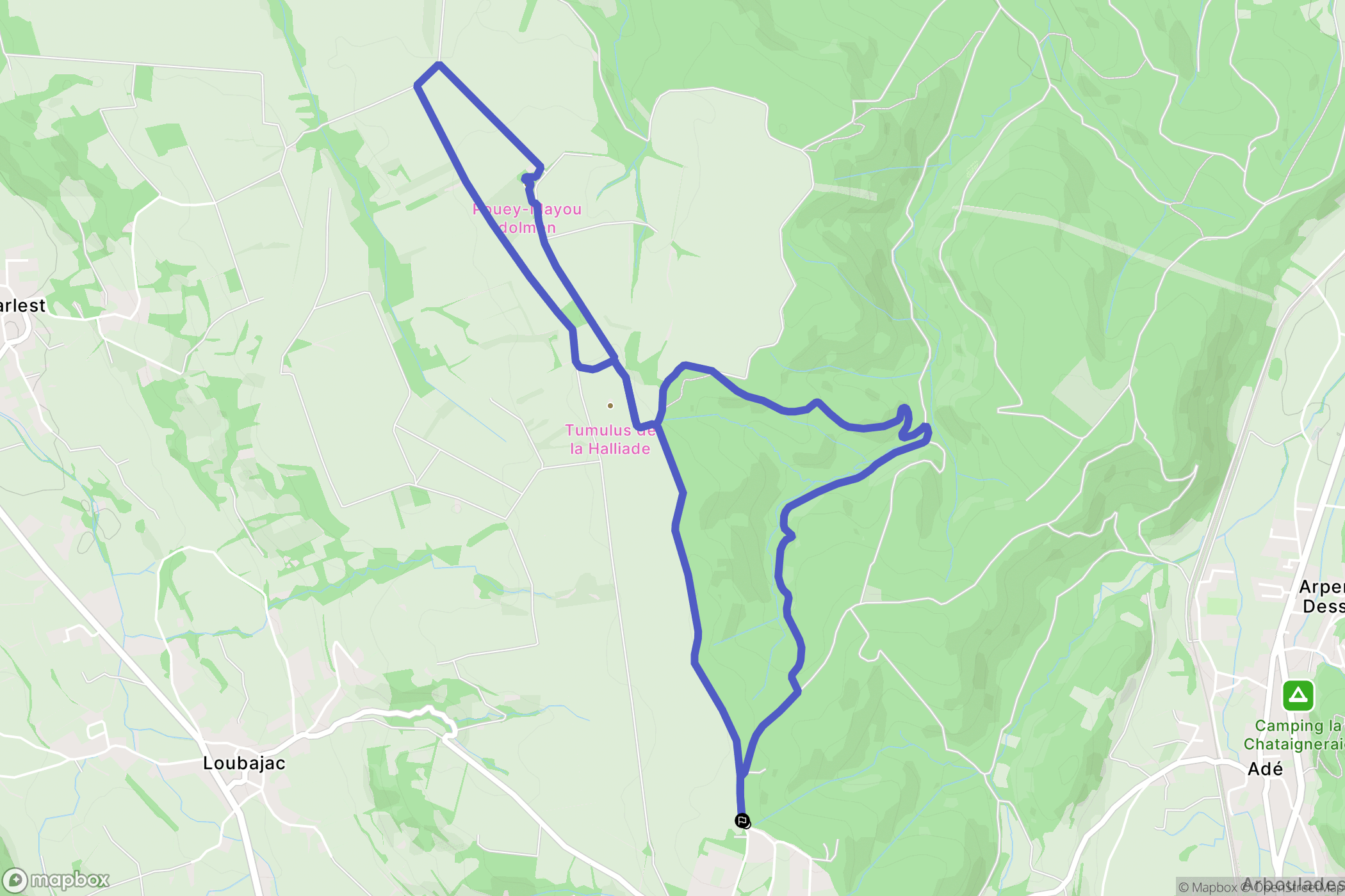 Bartrès : carte du parcours de randonnée - France