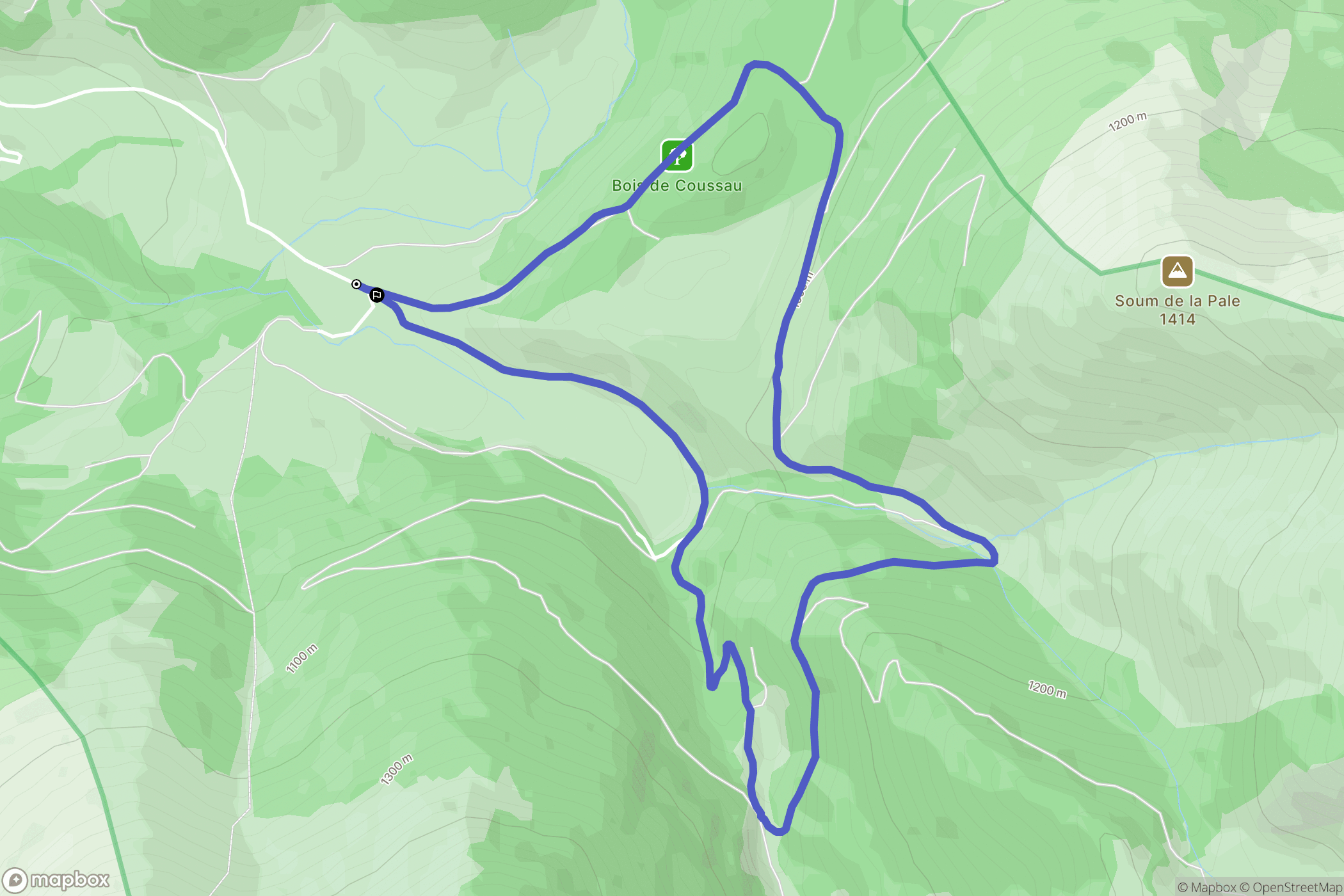 Castet : carte du parcours de randonnée - France