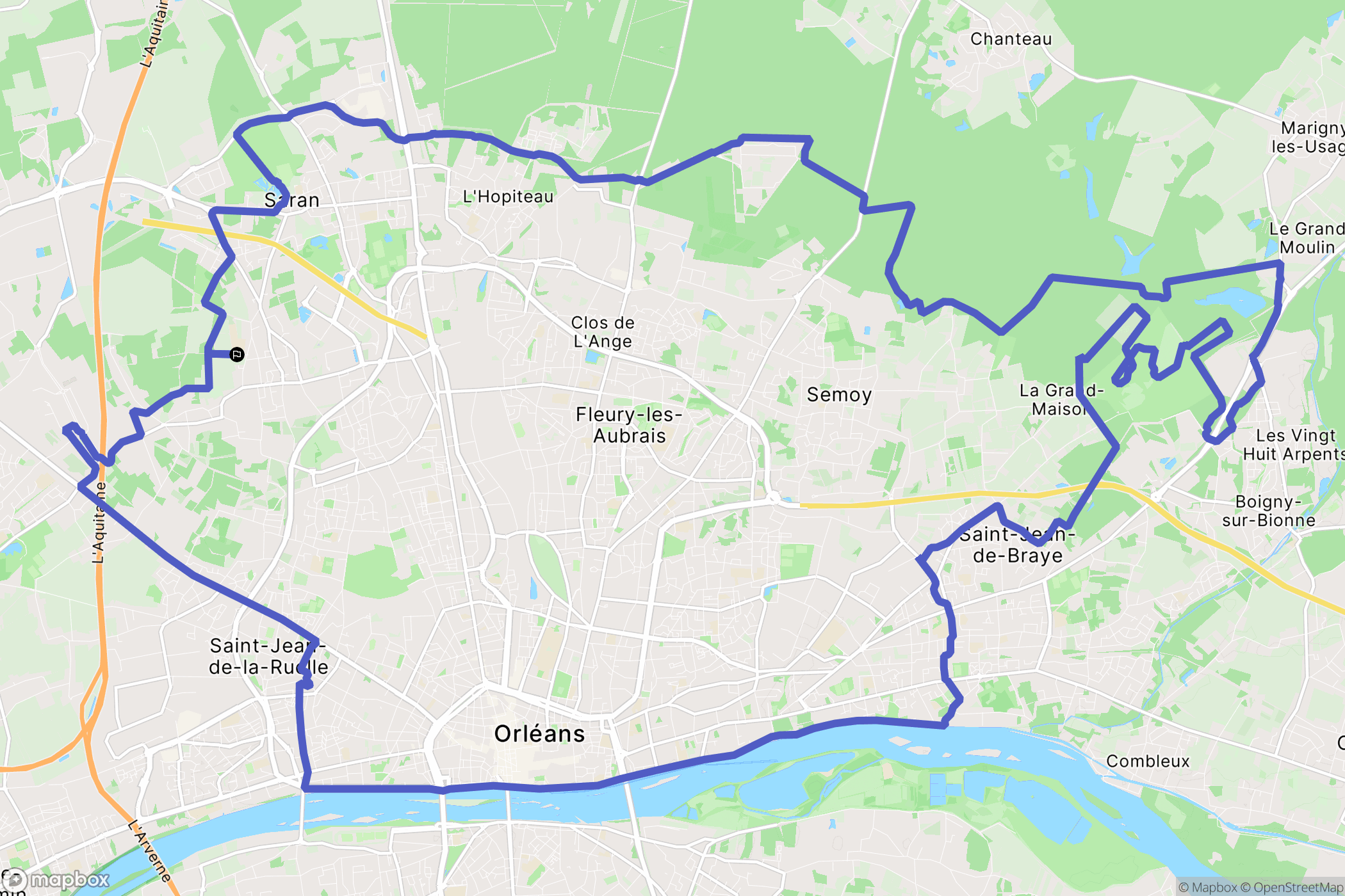 Saran : carte du parcours de randonnée - France