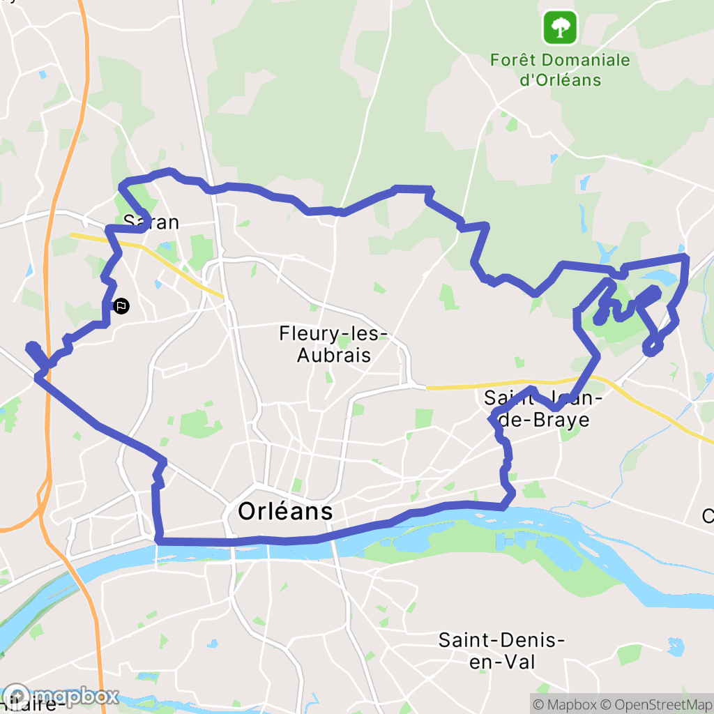 Saran : carte du parcours de randonnée - France