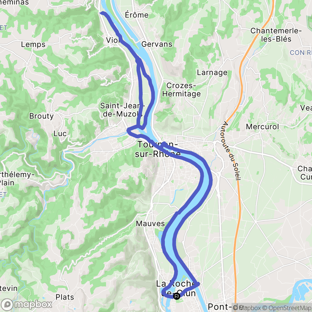 La Roche-de-Glun : carte du parcours de randonnée - France