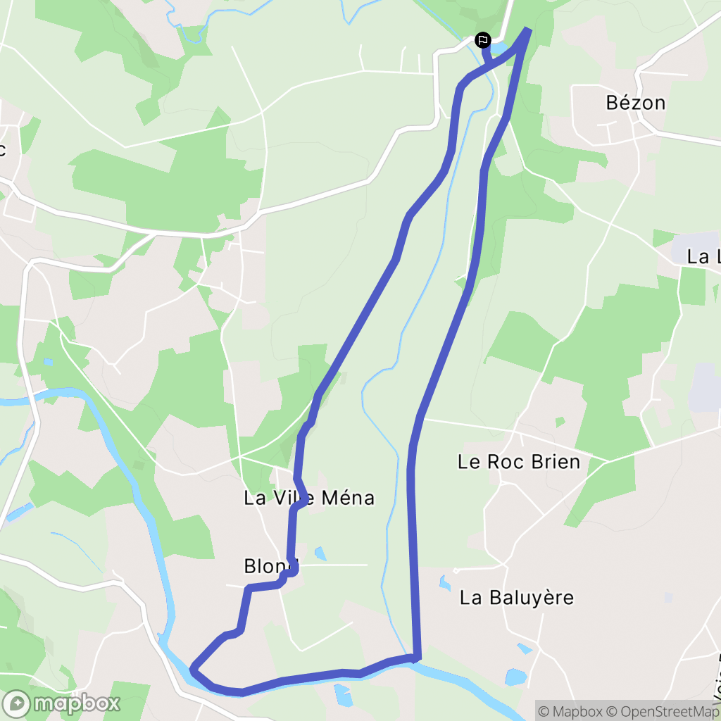 Ploërmel : carte du parcours de randonnée - France