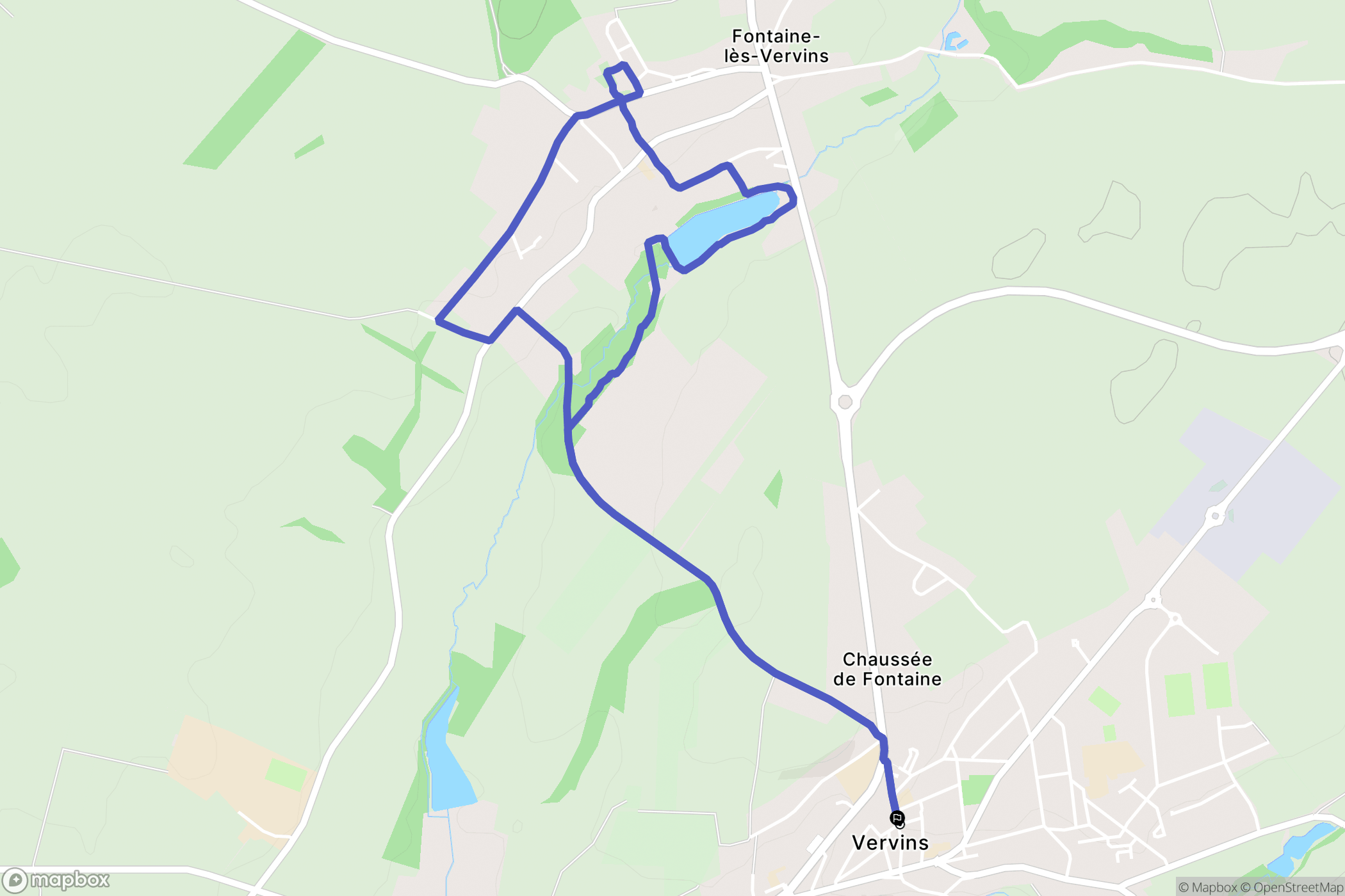 Vervins : carte du parcours de randonnée - France