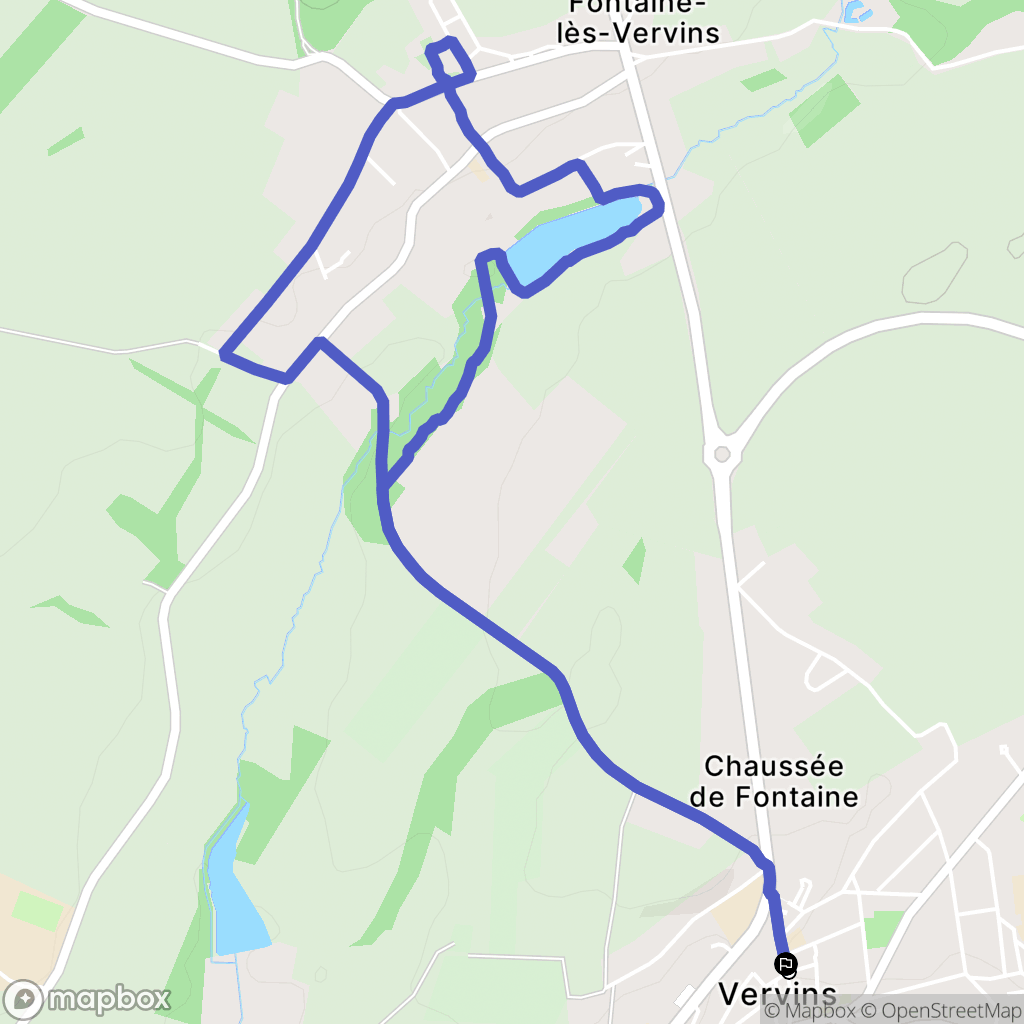 Vervins : carte du parcours de randonnée - France