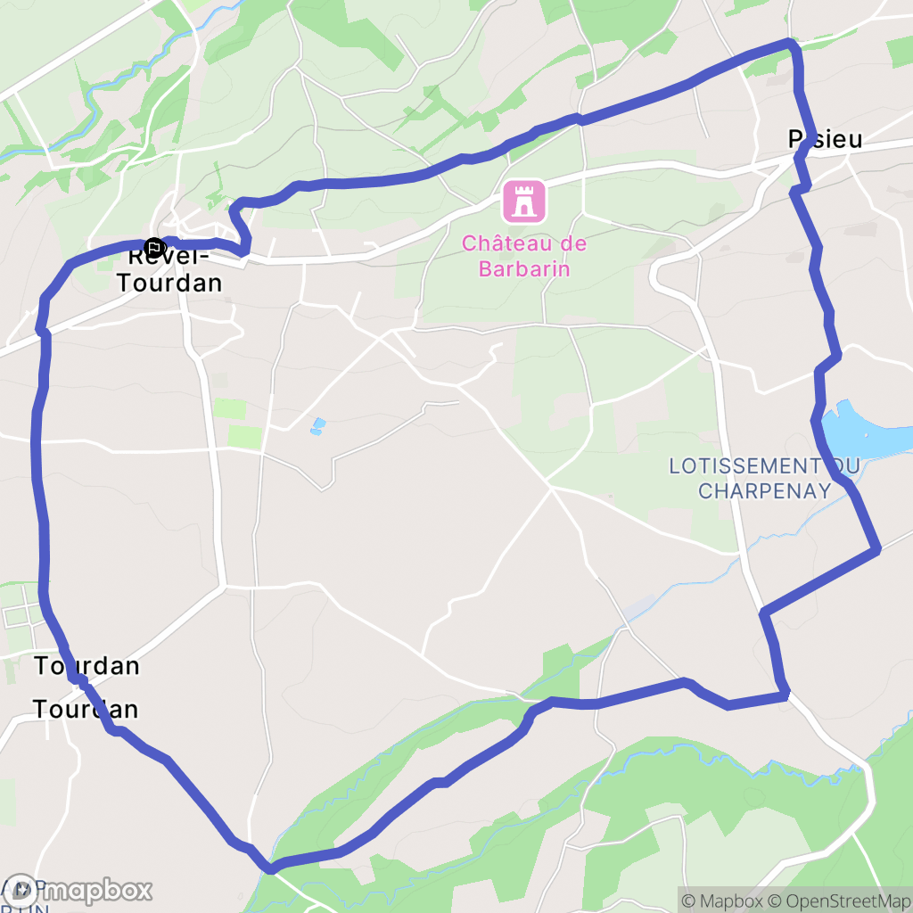 Revel-Tourdan : carte du parcours de randonnée - France