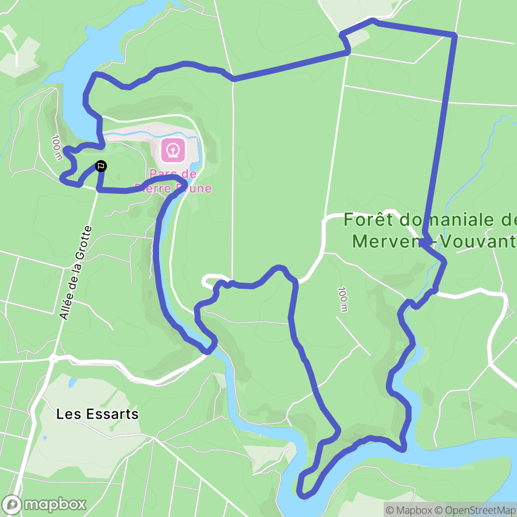 Mervent : carte du parcours de randonnée - France