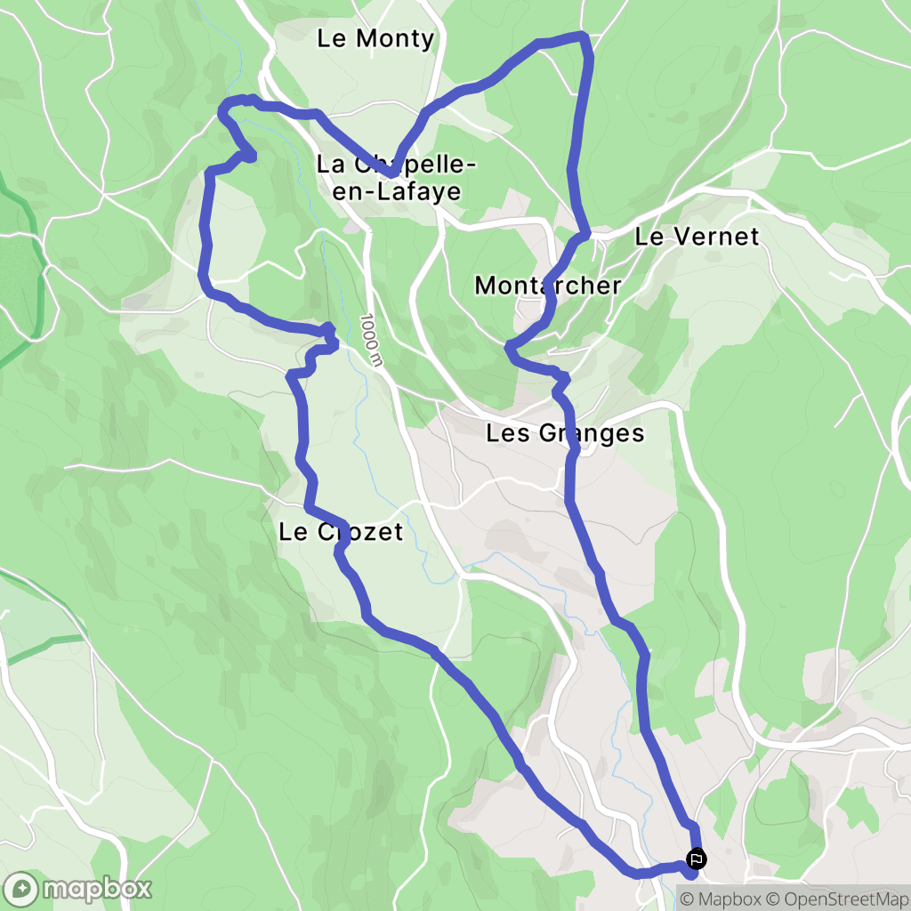 Estivareilles : carte du parcours de randonnée - France