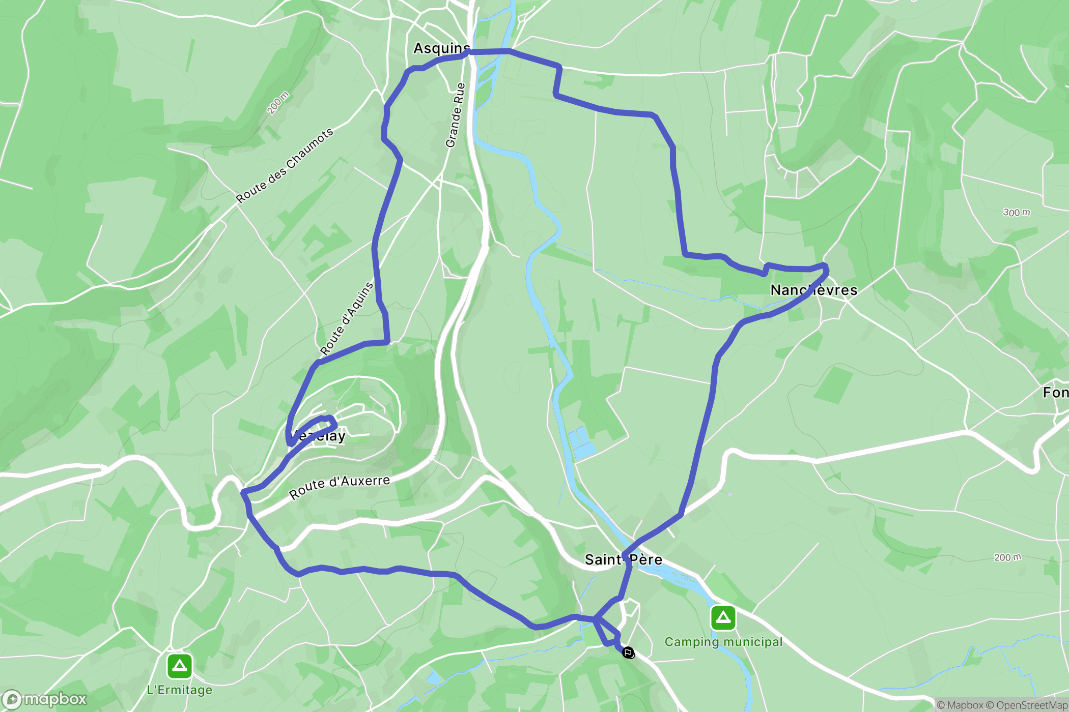 Saint-Père : carte du parcours de randonnée - France