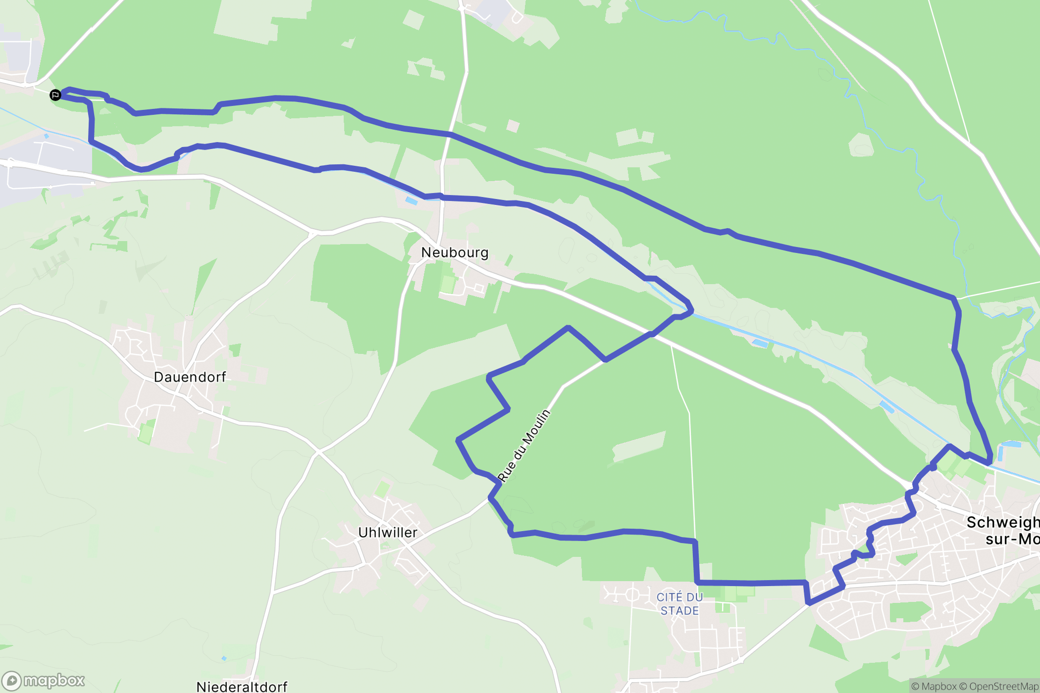 Haguenau : carte du parcours de randonnée - France