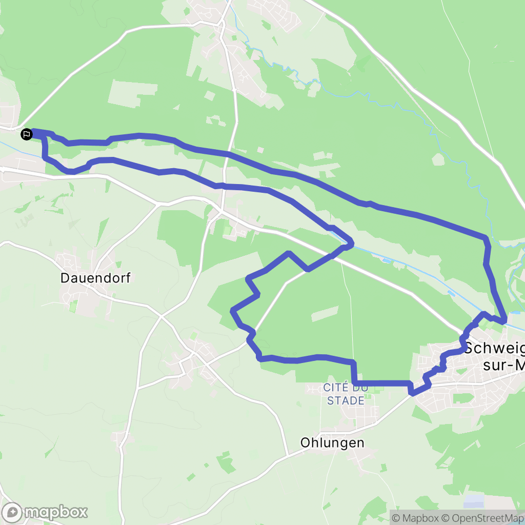 Haguenau : carte du parcours de randonnée - France