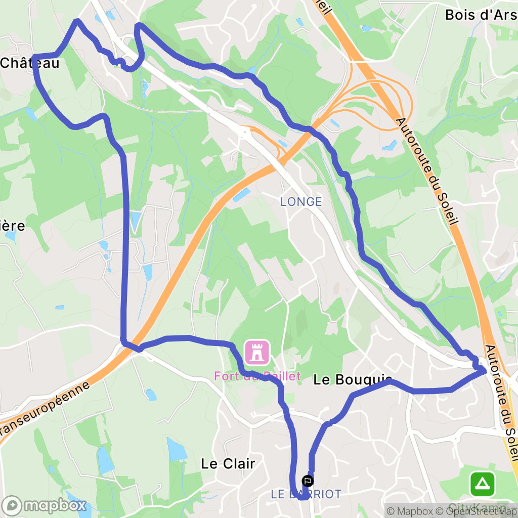 Dardilly : carte du parcours de randonnée - France