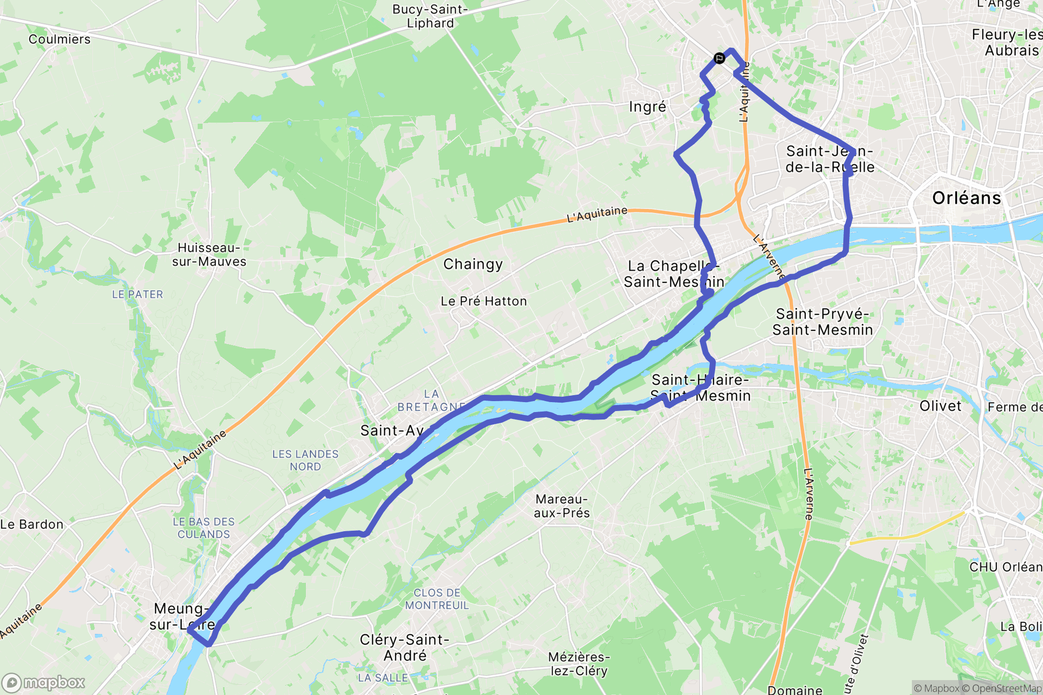 Ingré : carte du parcours de randonnée - France