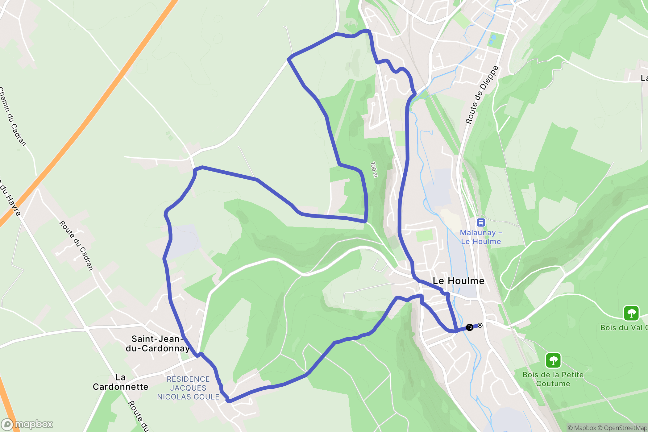 Le Houlme : carte du parcours de randonnée - France