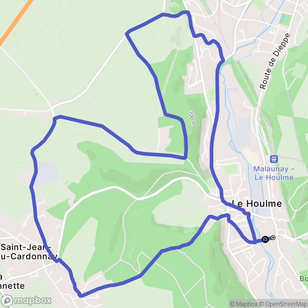 Le Houlme : carte du parcours de randonnée - France