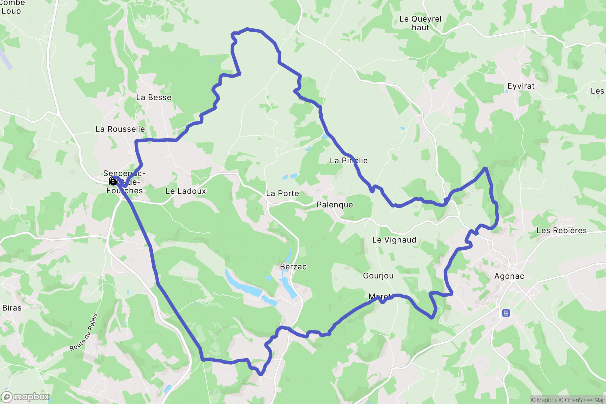 Brantôme en Périgord : carte du parcours de randonnée - France