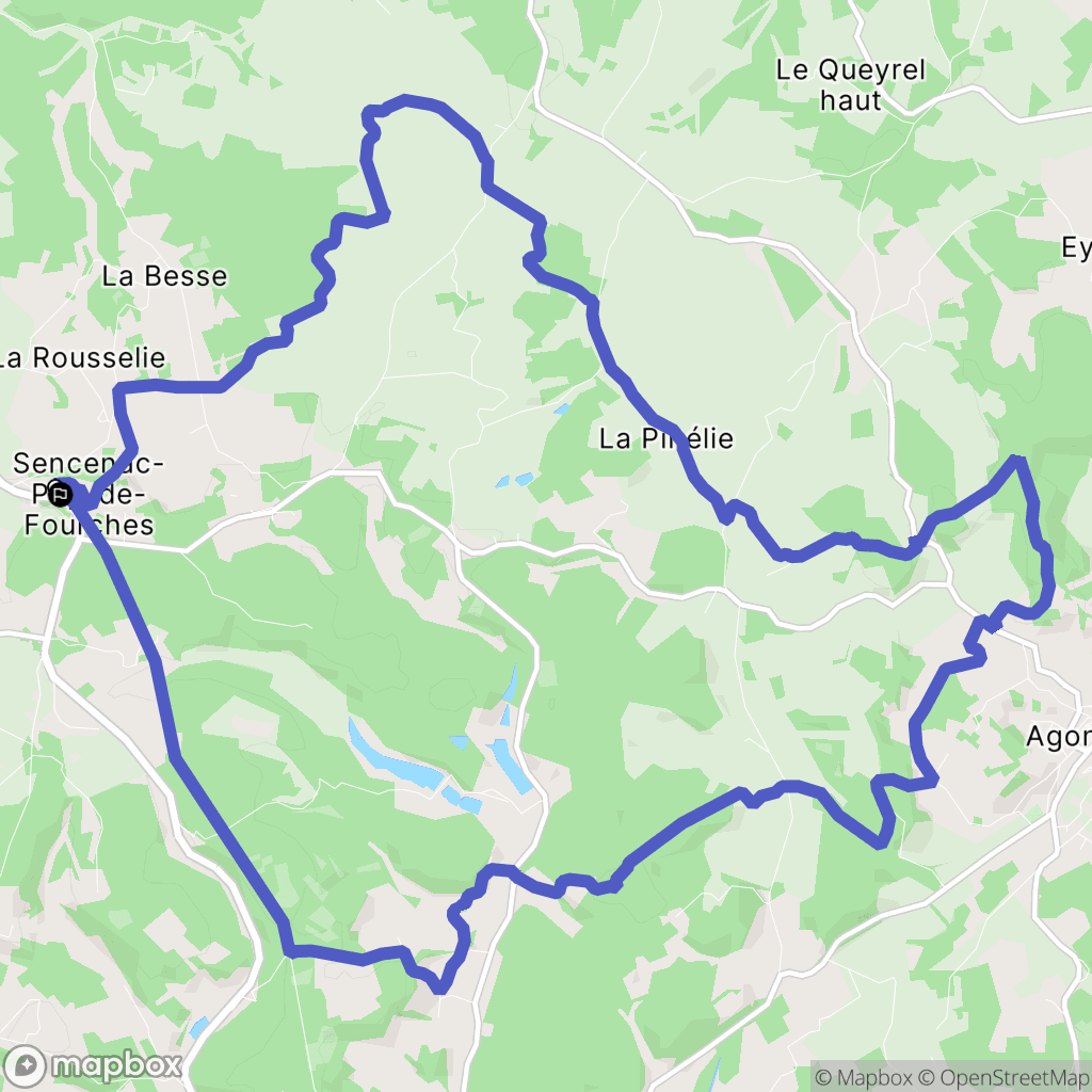 Brantôme en Périgord : carte du parcours de randonnée - France