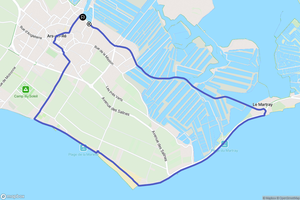 Ars-en-Ré : carte du parcours de randonnée - France