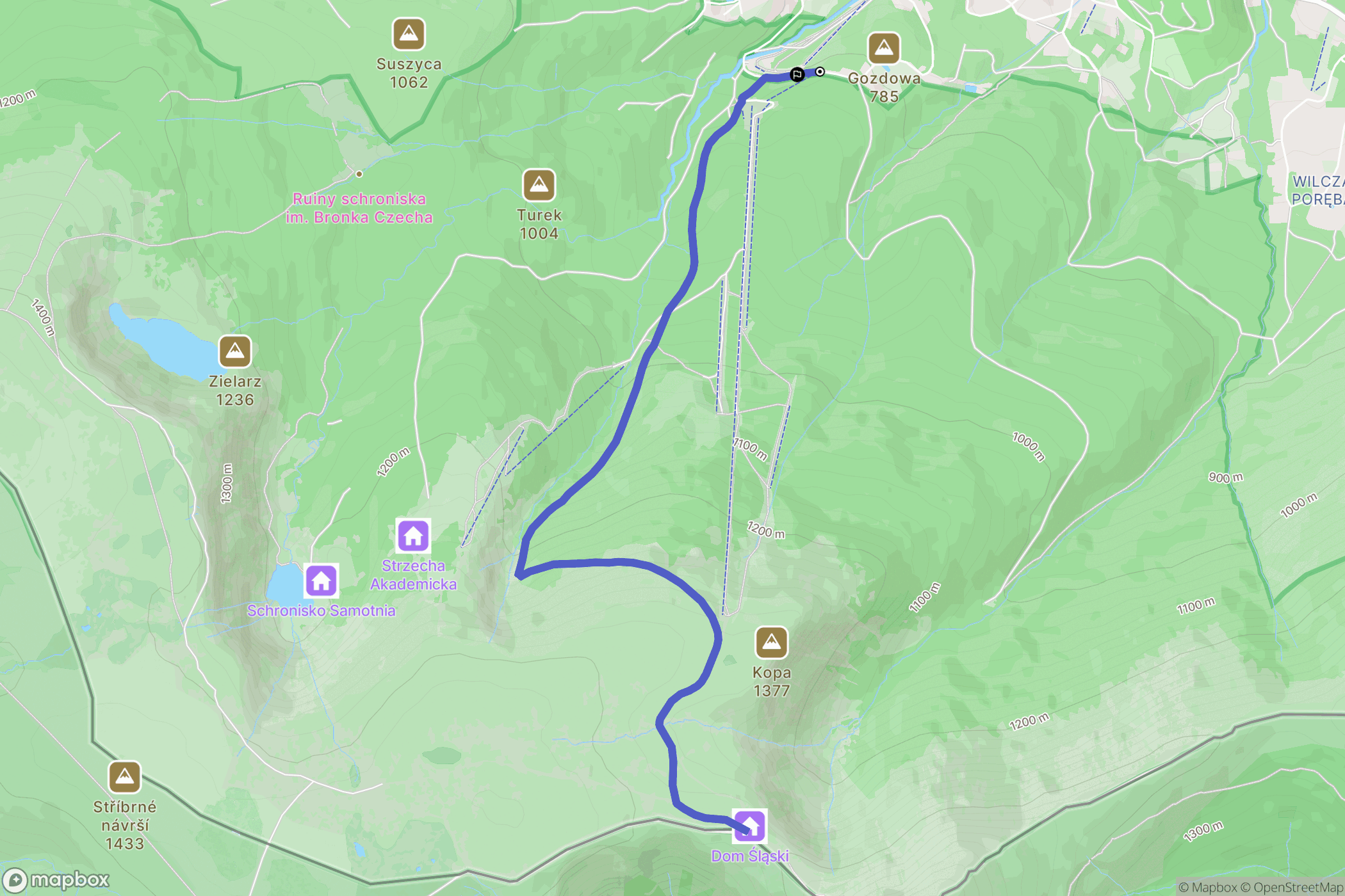 Karpacz: mapa trasy - Poland