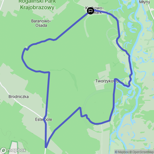 Krajkowo: mapa trasy - Poland