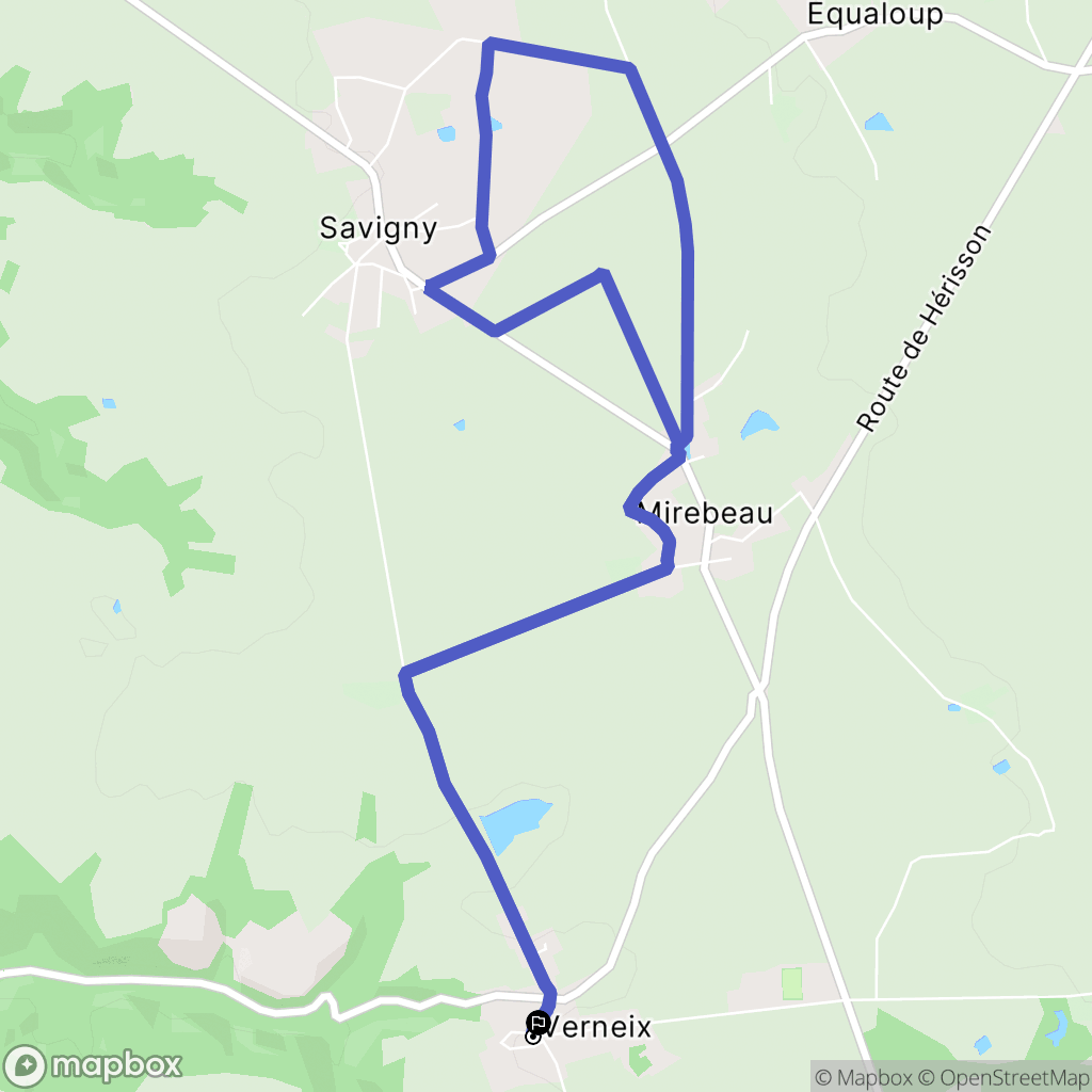 Verneix : carte du parcours de randonnée - France