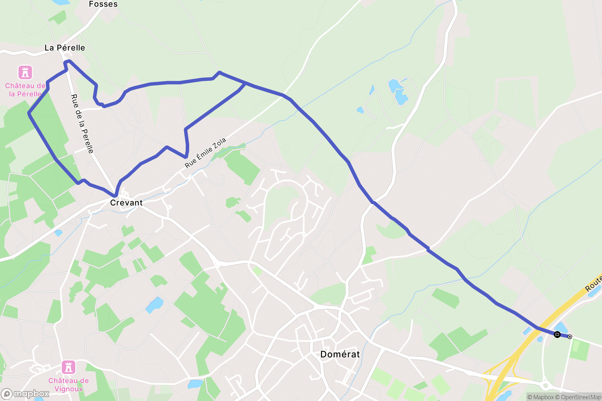 Domérat : carte du parcours de randonnée - France