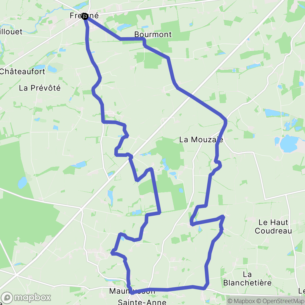 Vallons-de-L'Erdre : carte du parcours de randonnée - France