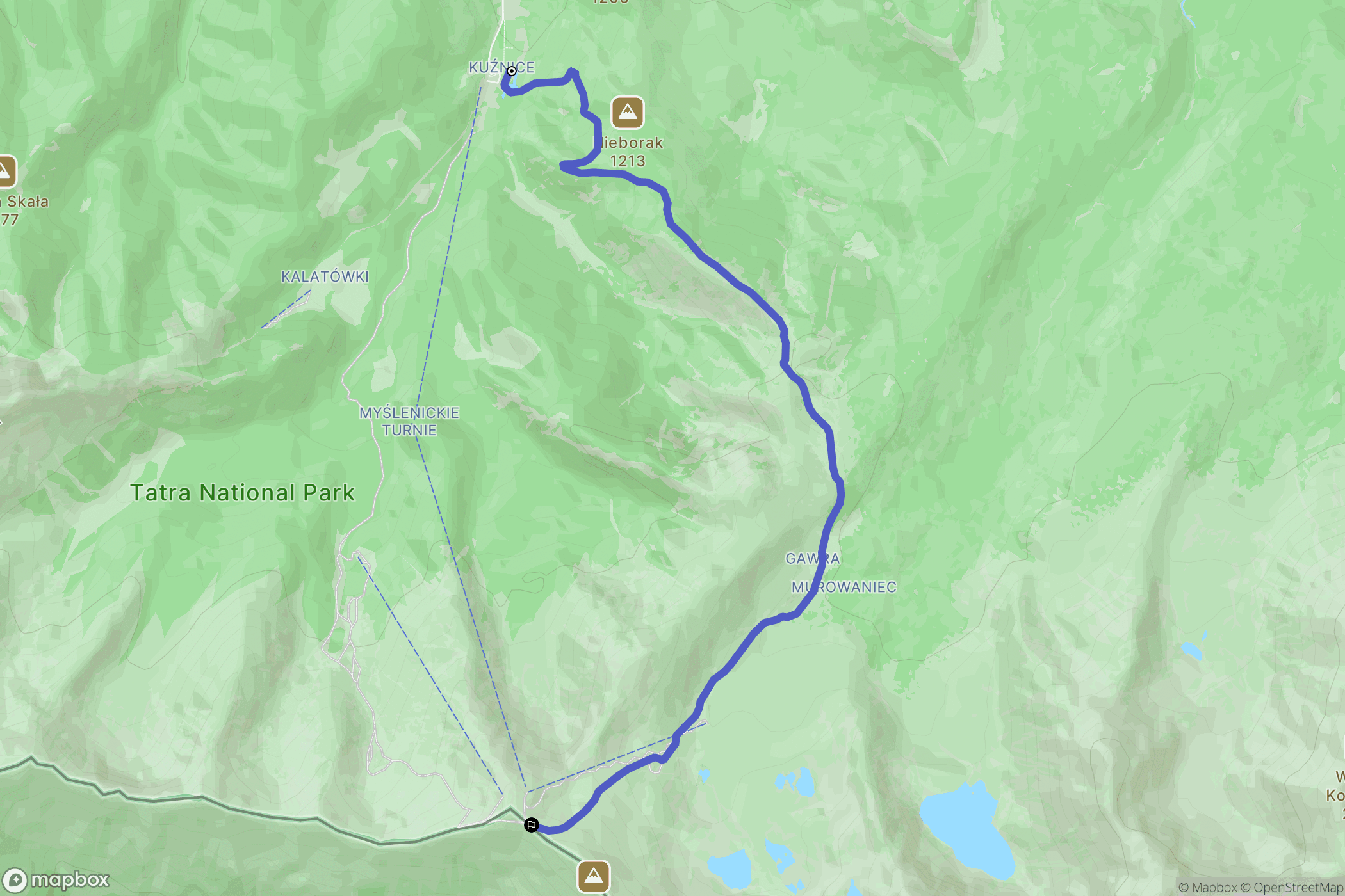 Zakopane: mapa trasy - Poland