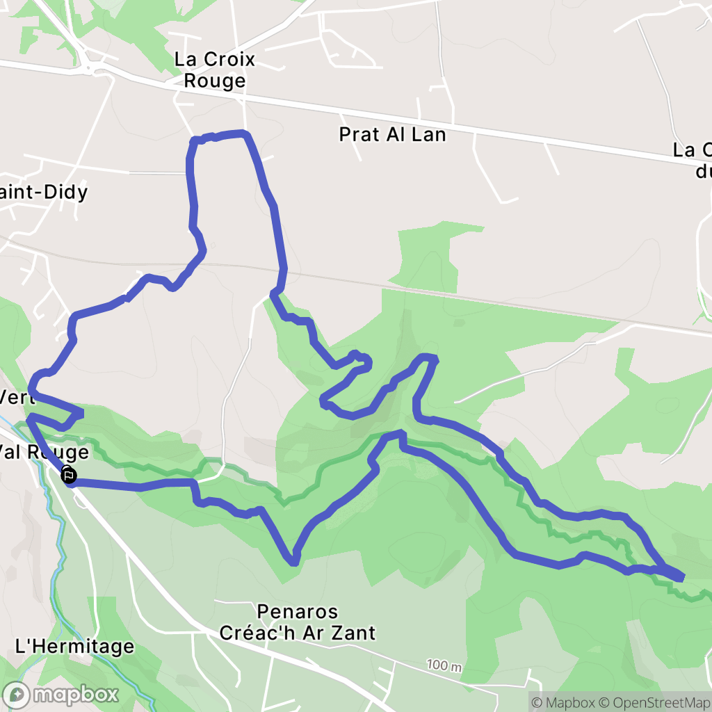 Plougonven : carte du parcours de randonnée - France