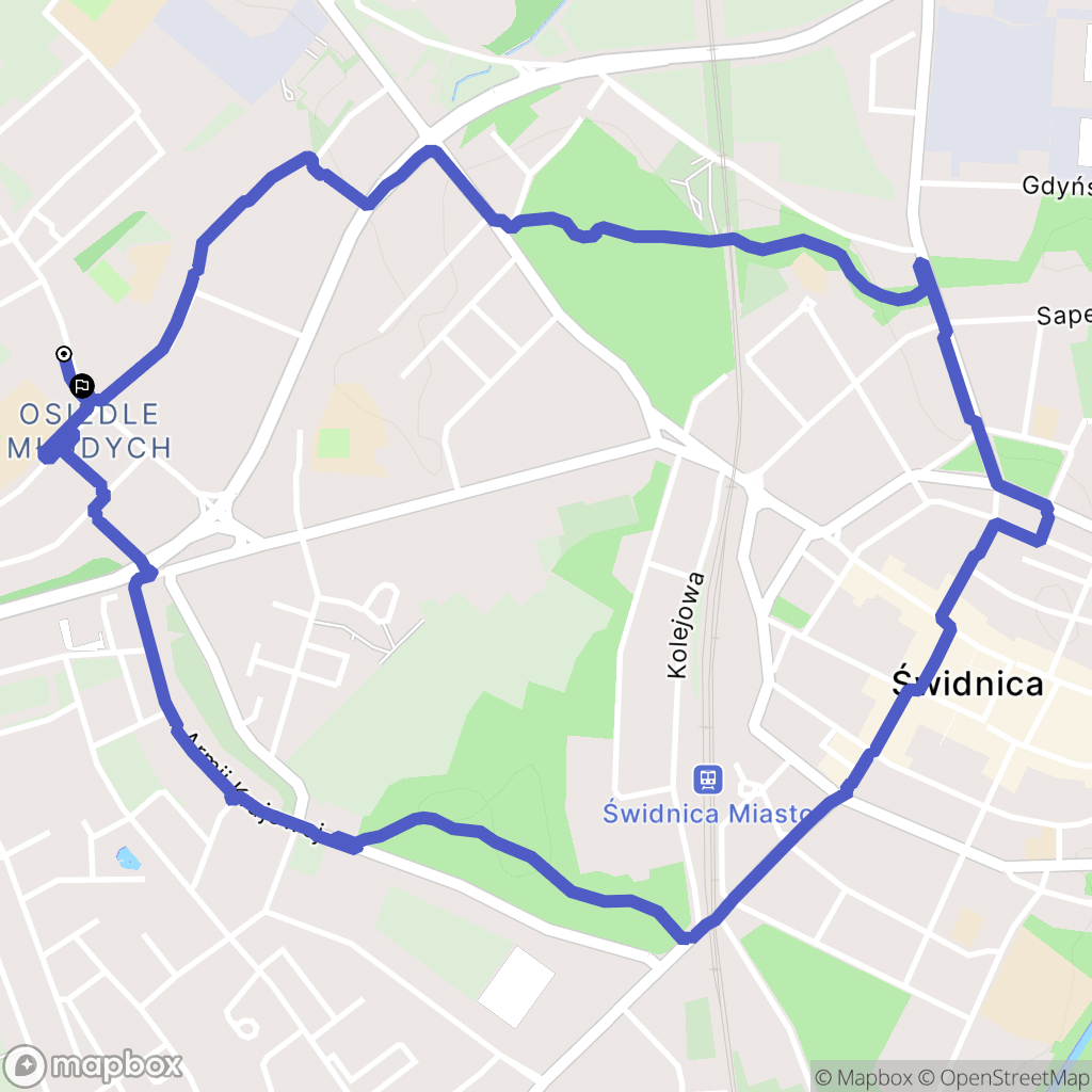 Świdnica: mapa trasy - Poland