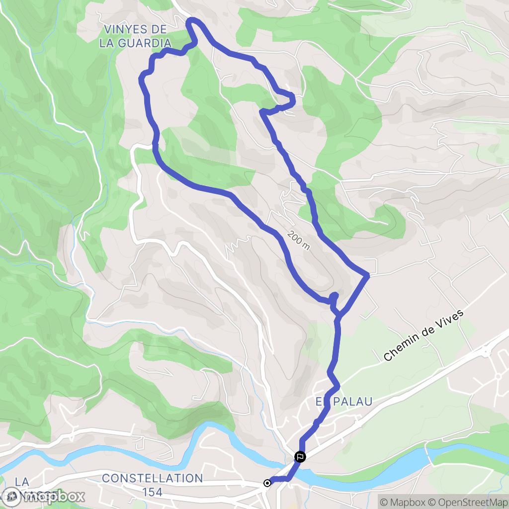 Céret : carte du parcours de randonnée - France