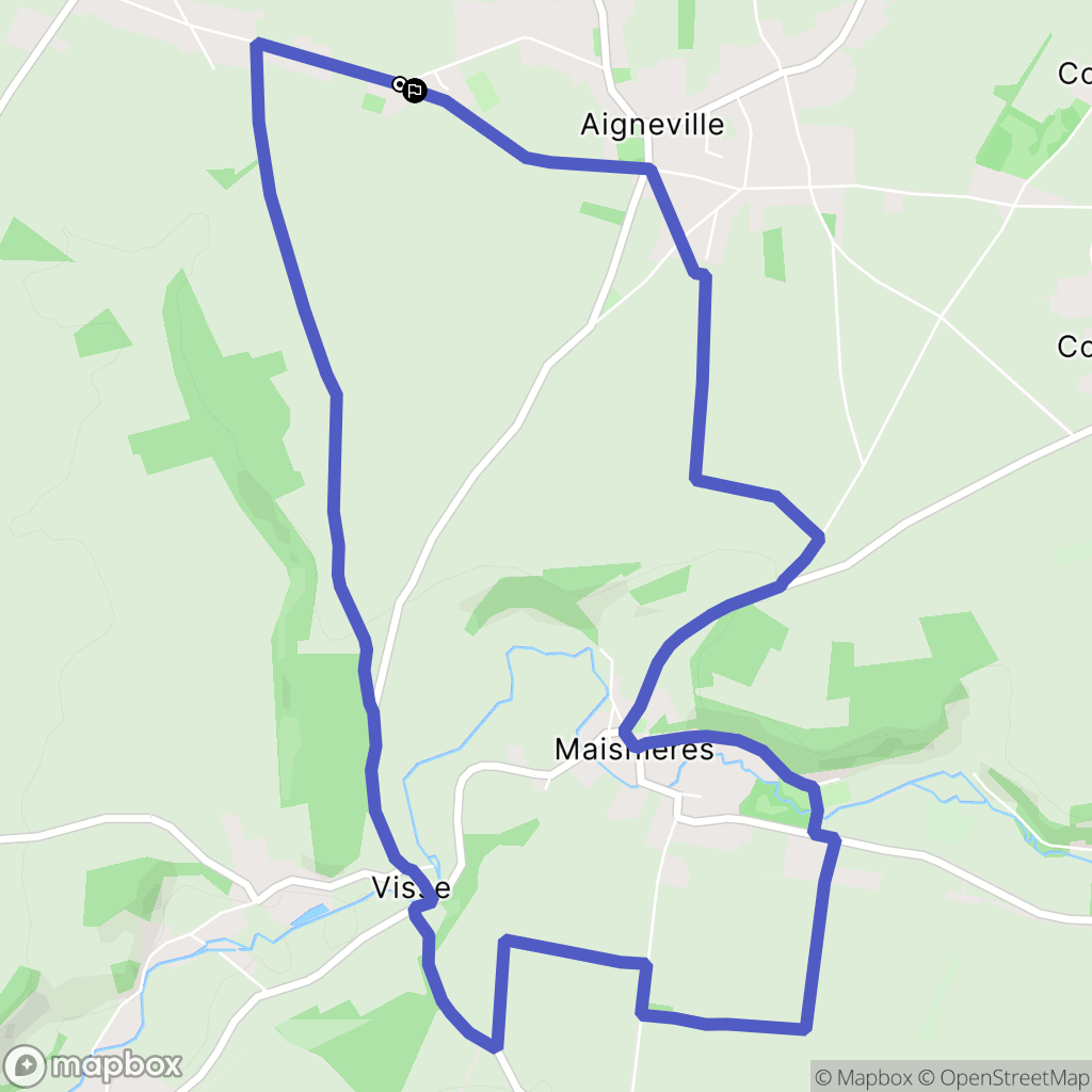 Aigneville : carte du parcours de randonnée - France