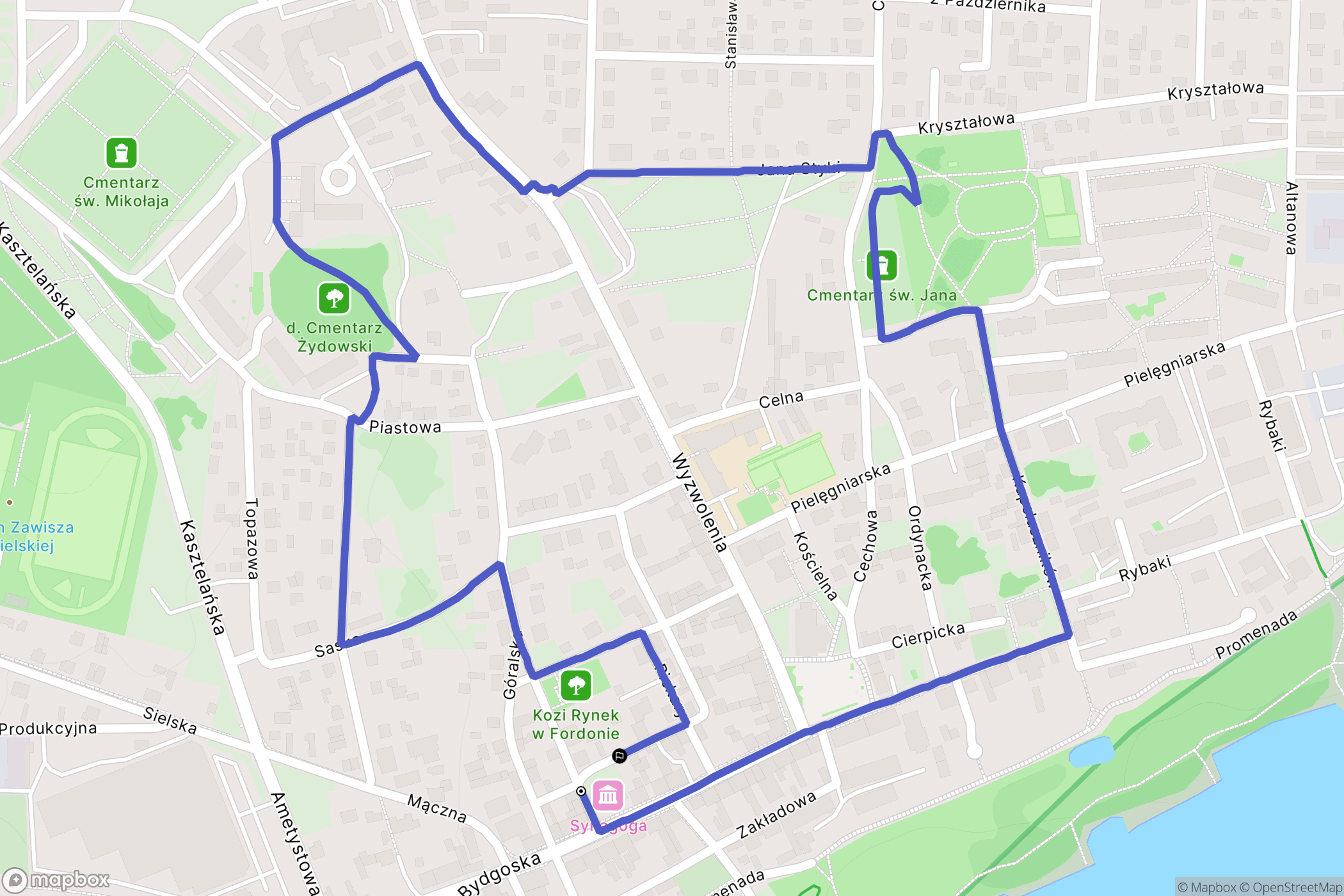 Bydgoszcz: mapa trasy - Poland
