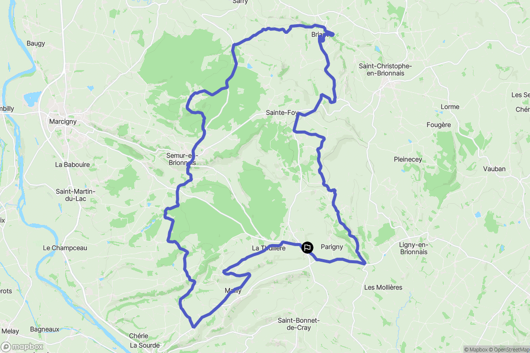 Saint-Julien-de-Jonzy : carte du parcours de randonnée - France